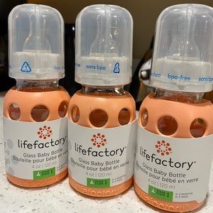 Lifefactory glass baby bottle bundle- 4oz